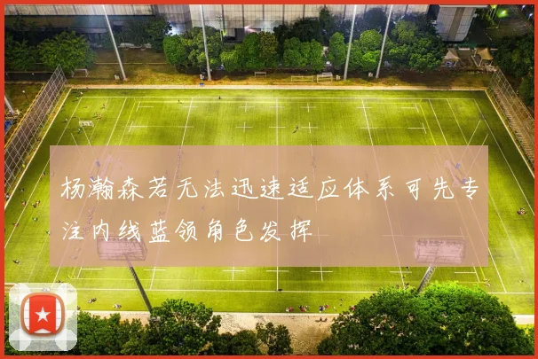 杨瀚森若无法迅速适应体系可先专注内线蓝领角色发挥